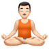 🧘🏻‍♂️ man in lotus position: light skin tone display on Apple